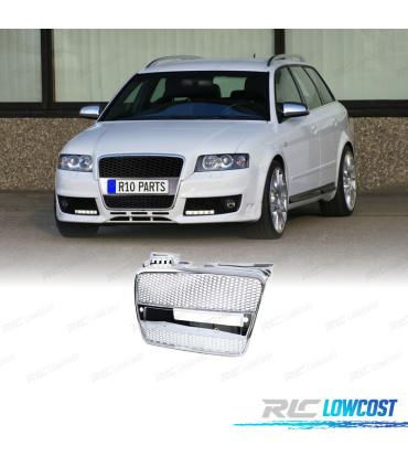 CALANDRE AUDI A4 B7 04-09 LOOK S LINE CHROMÉ PDC