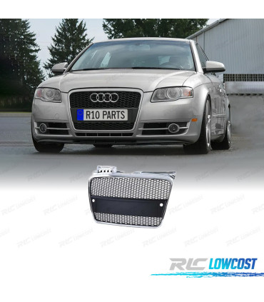 CALANDRE AUDI A4 B7 04-07 LOOK RS CHROMÉ NOIR