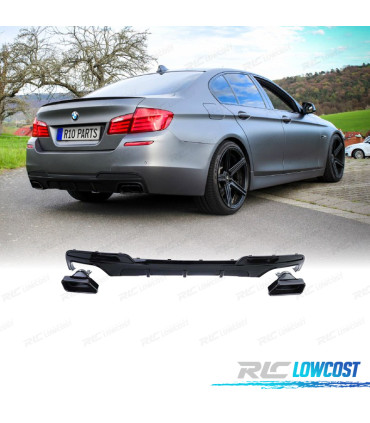 DIFFUSEUR ARRIÈRE BMW SÉRIE 5 F10 F11 10-17 LOOK M PERFORMANCE NOIR BRILLANT + EMBOUTS NOIR