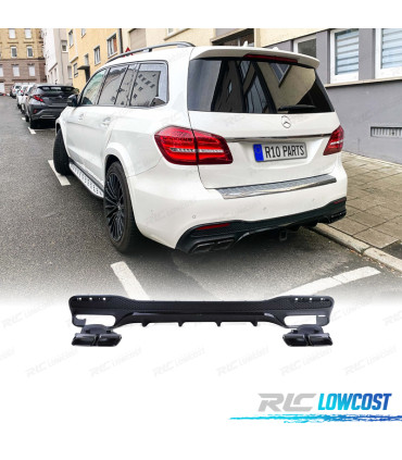 DIFFUSEUR ARRIÈRE MERCEDES GLS X166 15-19 LOOK AMG NOIR MAT + EMBOUTS