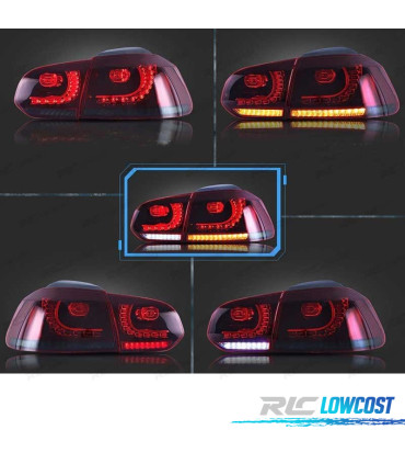 FEUX ARRIÈRE VOLKSWAGEN VW GOLF 6 FULL LED ROUGE FUMÉ