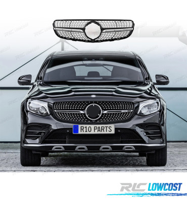 CALANDRE MERCEDES CLASSE GLC X253 C253 AMG 16-18 LOOK DIAMOND NOIR