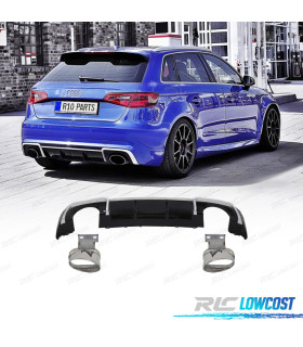 DIFFUSEUR AUDI A3 8V 16-20 LOOK RS3 + EMBOUTS D´ÉCHAPPEMEMENT