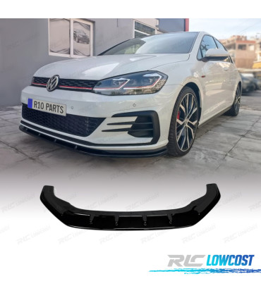 SPOILER LAME PARE-CHOCS AVANT VOLKSWAGEN VW GOLF 7.5 GTI R 17-20 LOOK CS NOIR BRILLANT