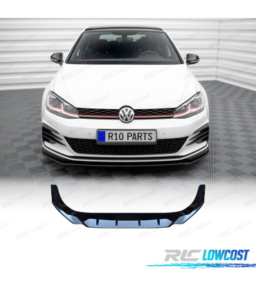 SPOILER LAME PARE-CHOCS AVANT VOLKSWAGEN VW GOLF 7 7.5 12-20 LOOK CS NOIR BRILLANT