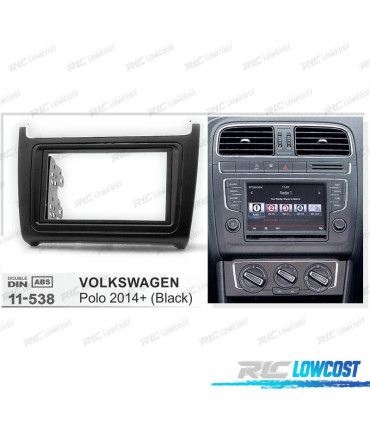 FACADE ADAPTATEUR NOIR COMPLET RADIO 2-DIN POUR VOLKSWAGEN VW POLO 14+