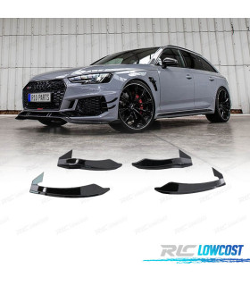 MOULURES AVANT AUDI A4 17-20 LOOK RS4 NOIR BRILLANT