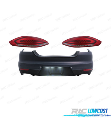 BOUCLIER ARRIÈRE PORSCHE PANAMERA 09-13 LOOK TURBO 971 + FEUX ARRIÈRE LED