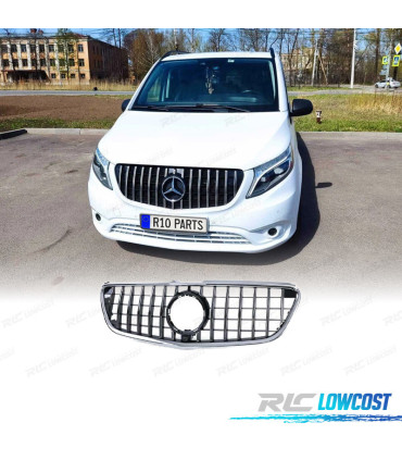 CALANDRE MERCEDES CLASSE V W447 14-19 LOOK AMG NOIR CHROMÉ