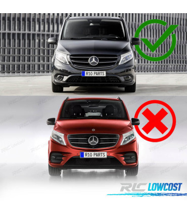 CALANDRE MERCEDES CLASSE V W447 14-19 LOOK AMG NOIR CHROMÉ
