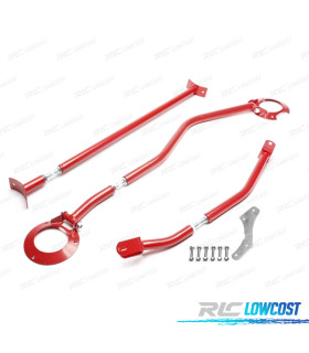 KIT BARRES ANTI-RAPPROCHEMENT RÉGLABLES VOLKSWAGEN VW POLO 86C 2F 81-94 ROUGE