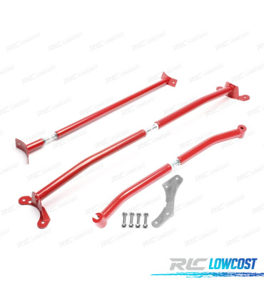 KIT BARRES ANTI-RAPPROCHEMENT RÉGLABLES VOLKSWAGEN VW POLO 6N 94-01 ROUGE