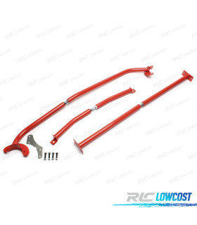 KIT BARRES ANTI-RAPPROCHEMENT RÉGLABLES SKODA OCTAVIA 1U 96-04 ROUGE