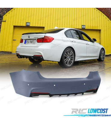 PARE CHOCS ARRIÈRE BMW F30 LOOK M PERFORMANCE PDC DOUBLE SORTIE GAUCHE