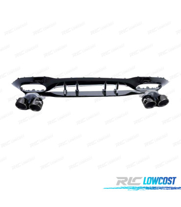 DIFFUSEUR MERCEDES CLASSE A W177 18- LOOK A45 AMG NOIR BRILLANT + EMBOUTS D'ÉCHAPPEMENT