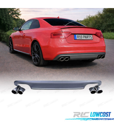 DIFFUSEUR AUDI A5 COUPÉ CABRIO 11-17 LOOK S5 + EMBOUT D´ÉCHAPPEMENT
