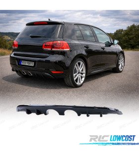 DIFFUSEUR ARRIERE VOLKSWAGEN VW GOLF MK6 08-12 NOIR BRILLANT DOUBLE SORTIE