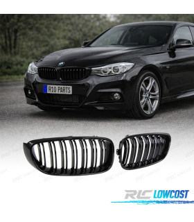 DOUBLE CALANDRE BMW SÉRIE 3 GT F34 13-18 LOOK M4 NOIR BRILLANT