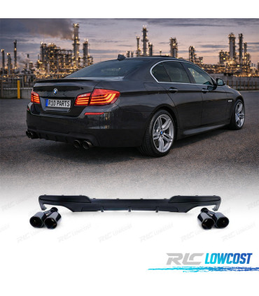 DIFFUSEUR ARRIÈRE BMW F10 F11 LOOK M PERFORMANCE + EMBOUTS NOIR RONDS