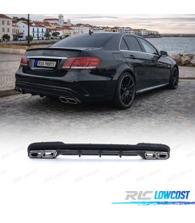 DIFFUSEUR MERCEDES CLASSE E W212 BERLINE 13-16 LOOK AMG E63 + EMBOUTS D'ÉCHAPPEMENT CHROMÉS