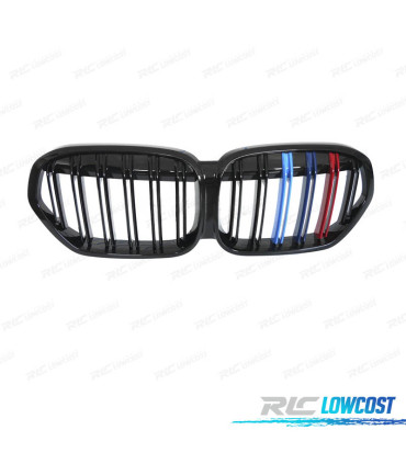 CALANDRES BMW X1 F48 LCI 19-22 NOIR BRILLANT TRICOLORE
