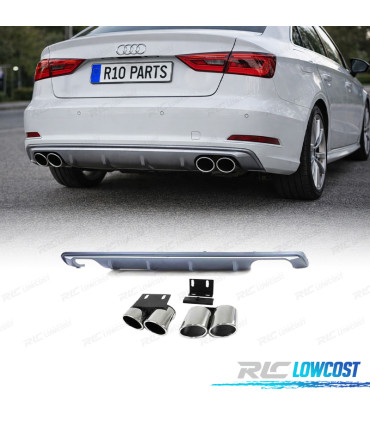 DIFFUSEUR AUDI A3 8V 12-16 + EMBOUTS D´ÉCHAPPEMENT LOOK S3