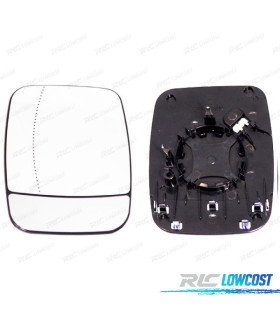 GLACE RÉTROVISEUR + BASE DROITE OPEL VIVARO 14-19 ASPHÉRIQUE