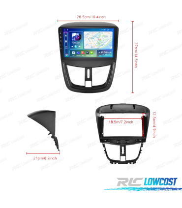 RADIO GPS ANDROID 13 PEUGEOT 207 09-12