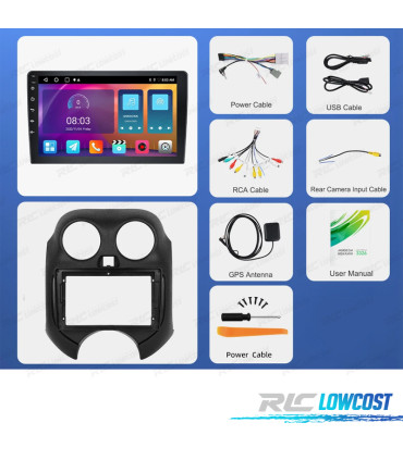 RADIO GPS ANDROID 13 NISSAN MICRA 11-17