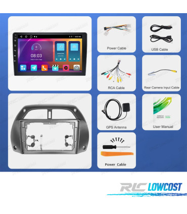 RADIO GPS ANDROID 13 TOYOTA RAV4 00-06