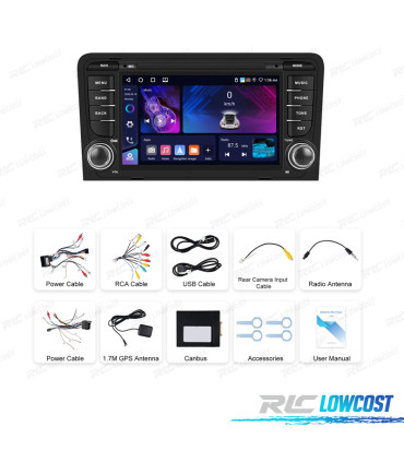 RADIO GPS ANDROID 13 AUDI A3 8P 03-13