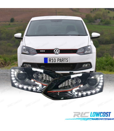 PHARES VOLKSWAGEN POLO 6R 6C 09-17 LOOK GTI ROUGE