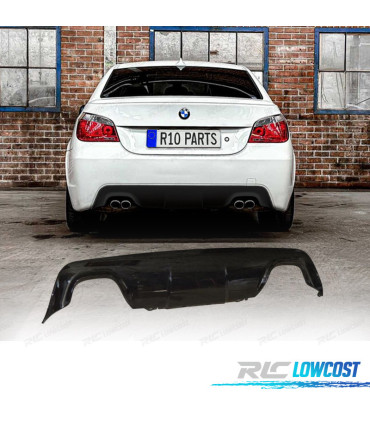 DIFFUSEUR BMW E60 E61 LOOK M DOUBLE SORTIE NOIR BRILLANT