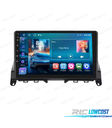 RADIO GPS 9'' ANDROID 13 MERCEDES-BENZ CLASE C W204 07-10 4GB+64GB