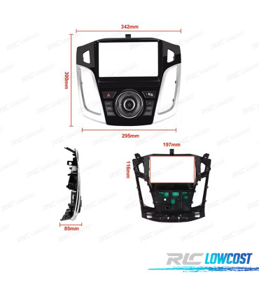 RADIO GPS 9'' ANDROID 13 FORD FOCUS 12-18 AVEC BOUTONS 2 DIN 4GO+64GB