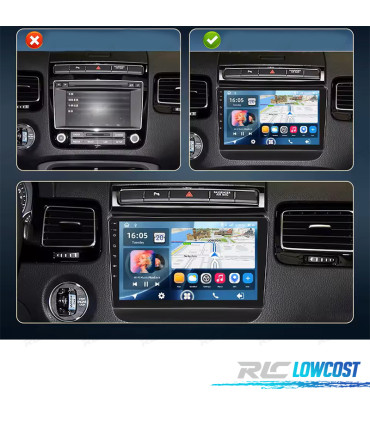 RADIO GPS 9'' ANDROID 13 VOLKSWAGEN TOUAREG 11-17 2 DIN 4GB+64GB