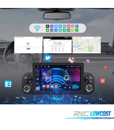 RADIO GPS 7'' ANDROID 13 FIAT PANDA 13-20 2 DIN 4GB+64GB
