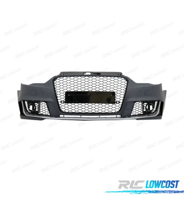 PARE CHOCS FRONTAL AUDI A3 8V 12-16 LOOK RS3 NOIR BRILLANT