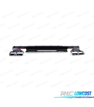 DIFFUSEUR MERCEDES CLASSE S W222 13-17 LOOK AMG S63 NOIR BRILLANT + EMBOUTS CHROMÉS