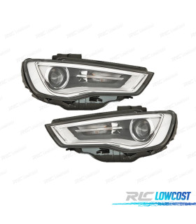 PHARES BI-XÉNON AUDI A3 8V 12-16 NOIR CHROME
