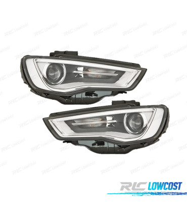 PHARES BI-XÉNON AUDI A3 8V 12-16 NOIR CHROME