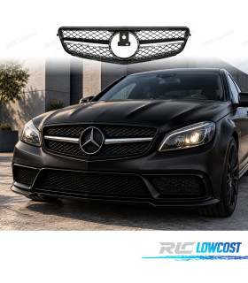 CALANDRE MERCEDES CLASSE C W204 LOOK AMG C63 NOIR CHROME