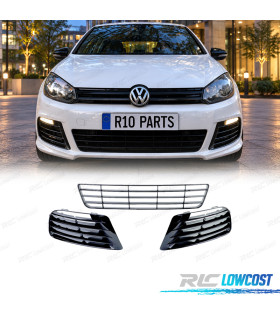 GRILLES INFÉRIEURES VOLKSWAGEN VW GOLF 6 R20 NOIR BRILLANT