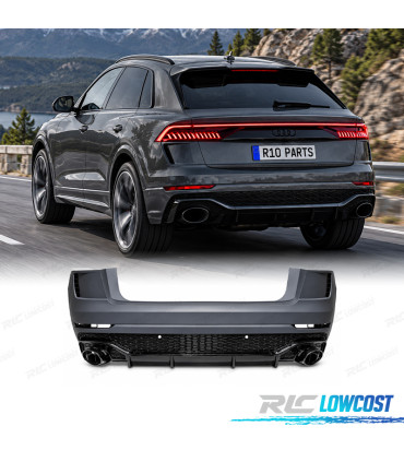 PARE-CHOCS ARRIÈRE AUDI Q8 18-23 LOOK RSQ8 NOIR BRILLANT
