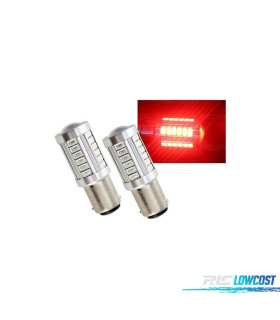2 AMPOULES LED ROUGE BA15S POUR FEUX DE FREIN