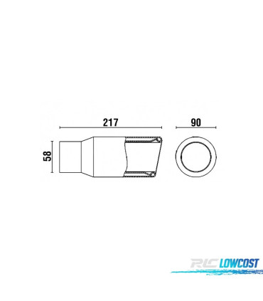 EMBOUT D'ÉCHAPPEMENT 90MM INOX