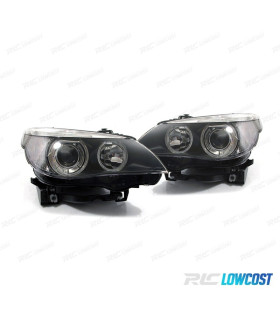 PHARES BMW E60 05-07 ANGEL EYES FOND NOIR