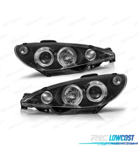 PHARES PEUGEOT 206 02-08 ANGEL EYES FOND NOIR