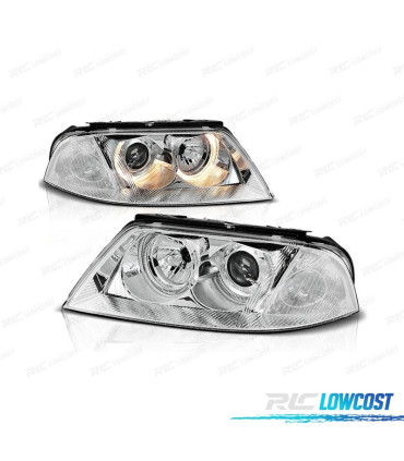 PHARES VOLKSWAGEN VW PASSAT 3BG 00-05 ANGEL EYES FOND CHROMÉ H7