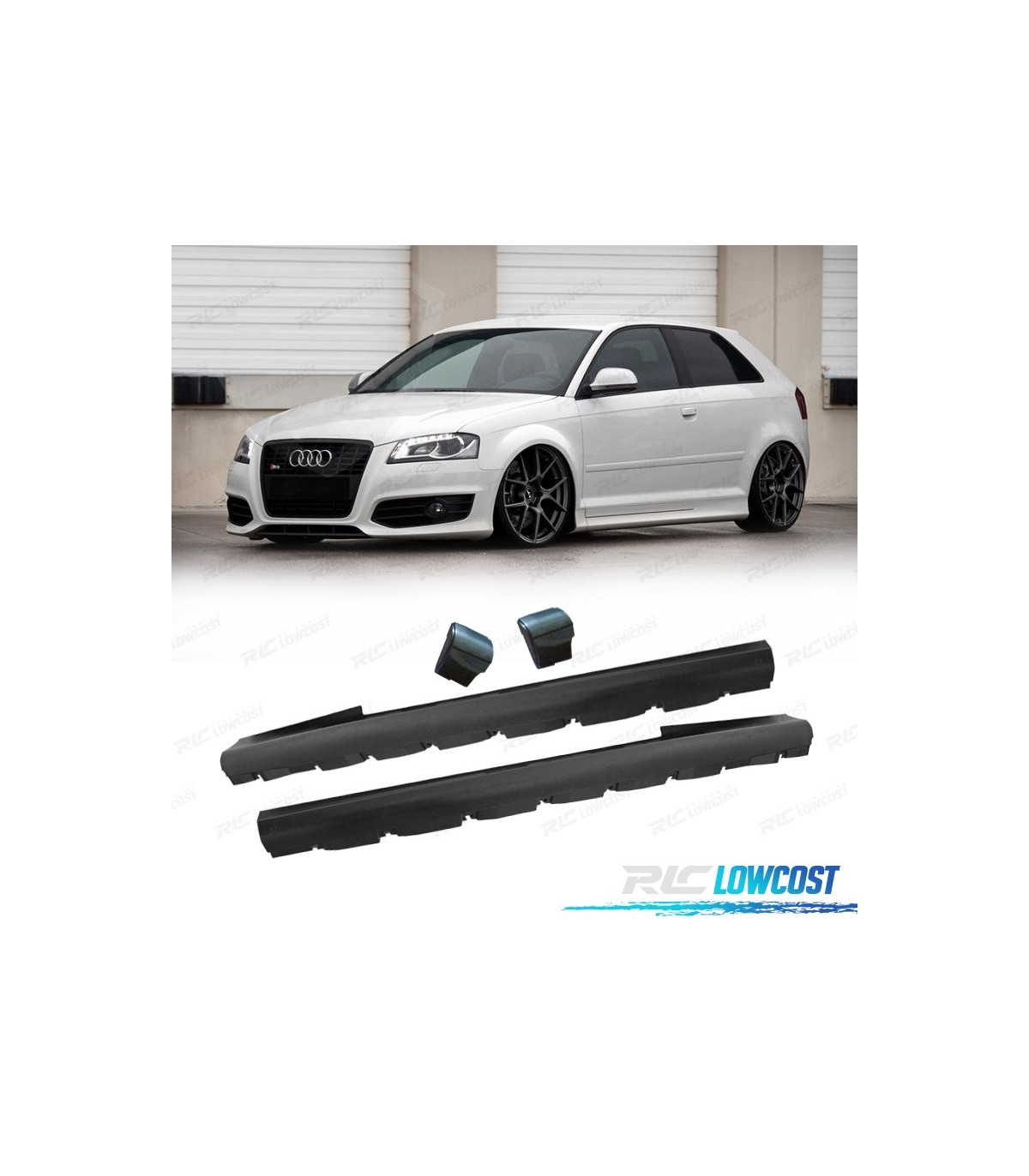 2x Bas de caisse Audi A3 8P Sportback Look S3 (04-12)